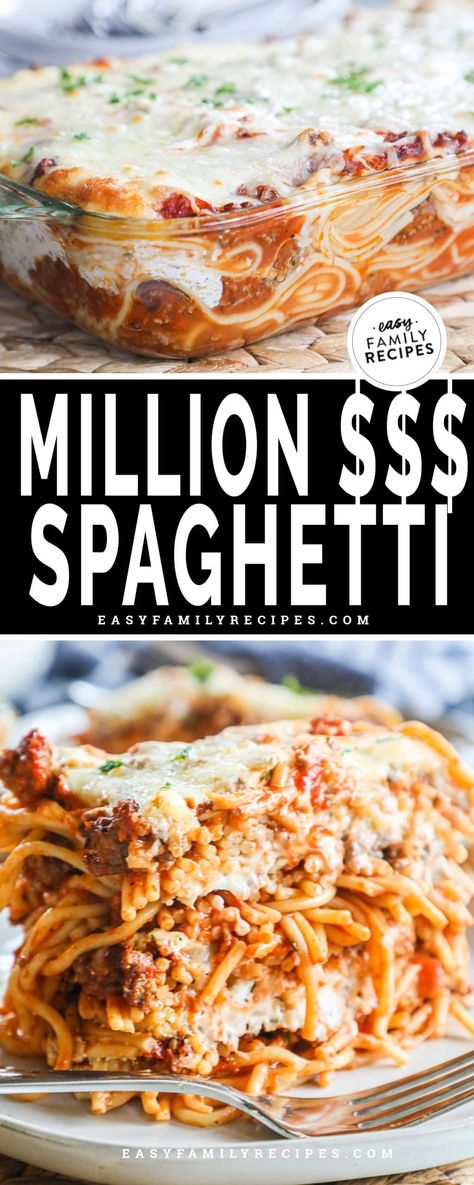 Make Ahead Million Dollar Spaghetti, Million Dollar Spaghetti For 2, Paula Deen Million Dollar Spaghetti, Recipes That Use Spaghetti Sauce, Spaghetti Hamburger Recipes, Million Dollar Spaghetti Pioneer Woman, Gluten Free Million Dollar Spaghetti, Meals Husbands Love, Family Spaghetti Dinner