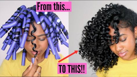 Flexi Rods On Natural Hair, Rods On Natural Hair, Natural Hair Hairstyles, Flexi Rod Set, Diy Hair Dye, Everyday Curls, Wavy Hair Overnight, Curly Hair Overnight, Flexi Rods