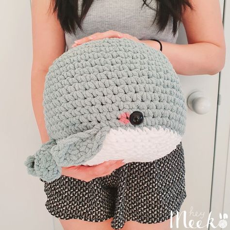 Custom Order Idea From A Friend That Wanted A Giant Whale Crochet Plush, It Is Now One Of My Most Popular Plushies Popular Plushies, Giant Whale, Whale Crochet, Crochet Whale, Crochet Toys Free Patterns, Crochet Toys Free, Popular Crochet, Quick Crochet Patterns, Crochet Plush