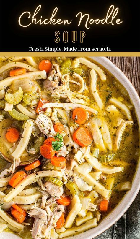 Chicken Repices, Chicken Noodle Soup Rotisserie, Soup With Homemade Noodles, Creative Dinners, Churro Bowls, Noodles Homemade, Best Chicken Noodle Soup, Bowl Chicken, Dutch Oven Chicken