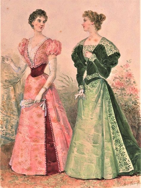 1890 Fashion Plate, 1895 Fashion Plate, 1896 Fashion, 1890 Fashion, 1899 Fashion, Victorian Era Fashion, 1890s Fashion, Decades Of Fashion, 1800s Fashion