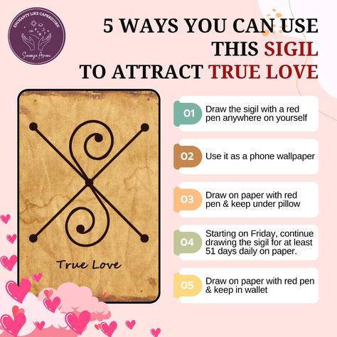 Looking for ways to invite True Love into your life? 💖✨ This sigil is your magical key! 🗝️ Try these 5 simple methods to harness its power: draw it on yourself 🖊️, use it as a phone wallpaper 📱, or keep it under your pillow 🛌. Start your daily rituals today and let love find its way to you! 💌🌟 Sigil For Love, Love Sigil, Magical Key, Good Husband, A Phone Wallpaper, Ex Love, Daily Rituals, Daily Ritual, For Love