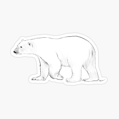 Polar Bear Outline, Nose Tattoo, Polar Bear Illustration, Polar Plunge, Polar Bear Art, Polar Bear Print, Bear Sticker, Bear Illustration, Decorate Notebook