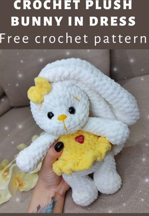 Crochet Rabbit Free Pattern, Crochet Bookmarks Free Patterns, Easy Crochet Bookmarks, Puppy Toys, Diy Knit, Crochet Bookmark Pattern, Plush Crochet, Crochet Plushies, Amigurumi Doll Pattern