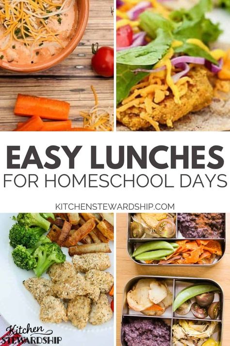 Needs some new lunch strategies for distance learning lunches? Try out some of these lunch ideas for homeschool days. Lunches For Homeschoolers, Healthy At Home Lunch Ideas, Lunch Ideas For Homeschoolers, Homeschool Meal Planning, Homeschool Lunch Ideas Meal Planning, Homeschool Meal Plan, Stay At Home Mom Lunch Ideas, Lunches For Kids At Home, Quick Lunches At Home