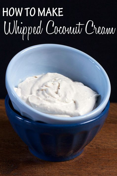 How to Make Coconut Whipped Cream || A Less Processed Life Coconut Whipped Cream Recipe, Recipes With Coconut Cream, Coconut Cream Recipes, Flavored Whipped Cream, Dessert Alternatives, Coconut Flour Recipes, Recipes With Whipping Cream, Making Whipped Cream, Coconut Whipped Cream