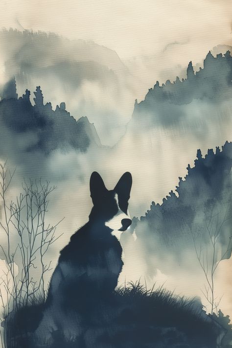 Poster A2 Corgi Cardigan: high quality Cold Press Watercolor Paper Black Corgi, Welsh Corgi Cardigan, Cardigan Corgi, Cardigan Welsh Corgi, Watercolour Art, Welsh Corgi, Cold Pressed, Watercolor Paper, Finland