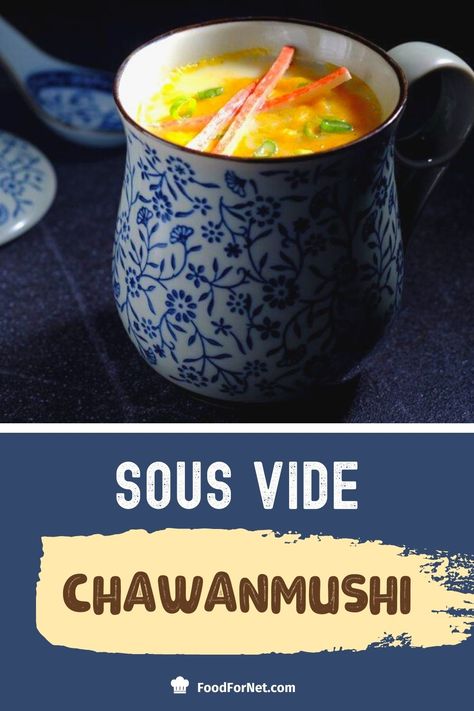 Try this savory egg custard recipe, sous vide Chawanmushi. This Japanese dish is simple to make yet an absolute hit as a starter or side dish to any meal. #sousvide #sousviderecipes #sousvideeggs #sousvideappetizer #sousvideJapanese Sous Vide Onions, Eggs Sous Vide, Egg Custard Recipe, Egg Custard Recipes, Dashi Stock, Custard Recipe, Bite Size Snacks, Crab Stick, Quick Side Dishes