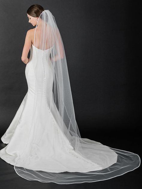 V7512C — Bel Aire Bridal Veil Simple, Cathedral Bridal Veils, Beautiful Veil, Hijab Wedding Dress, Wedding Bridal Veils, Illusion Tulle, Cathedral Veil, Lace Veils, Sleeve Wedding Dress