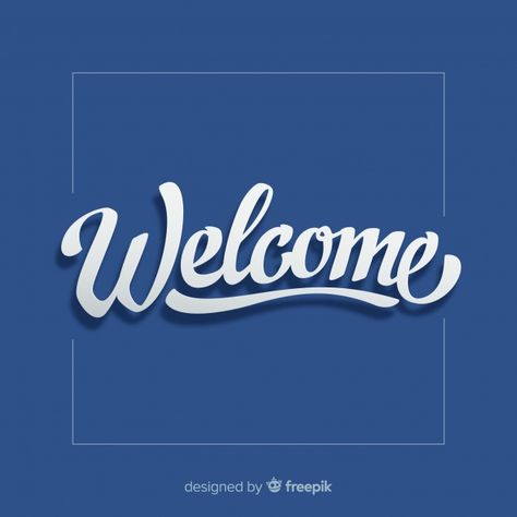 Modern welcome lettering design Free Vector | Premium Vector #Freepik #vector #design #typography #font #text Welcome Font Design, Welcome Logo Design, Welcome Wallpaper, Welcome Poster Design, Welcome Graphic, Welcome Lettering, Welcome Font, Welcome Text, Welcome Logo