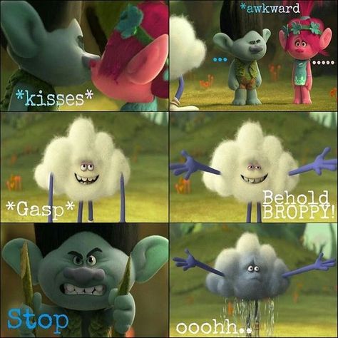 Poppy And Branch Kiss, Broppy Kiss, Broppy Trolls, Poppy X Branch, Trolls Broppy, Trolls Fanart, Dreamworks Characters, Gem Drawing, Branch Trolls