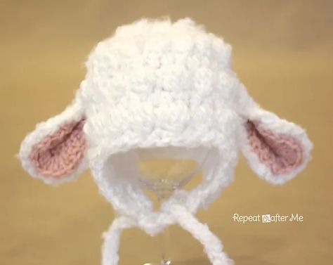 Lamb Hat, Easter Hat, Repeat Crafter Me, Crochet Baby Beanie, Hat Photo, Crochet Baby Boy, Crochet Hat Free, Newborn Baby Hats, Crochet Hats Free Pattern