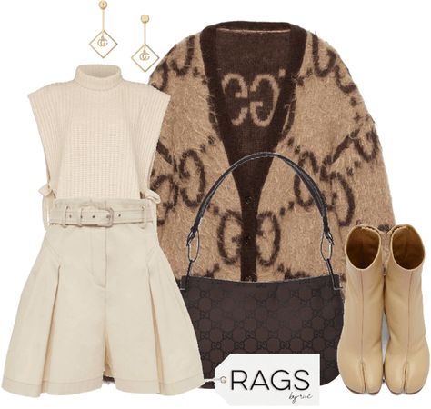 Gucci Airport Outfit, Gucci Outfit Women, Gucci Clothes Aesthetic, Gucci Outfits Aesthetic, Gucci Outfit Ideas, Gucci Women Outfit, Gucci Outfits Women Casual, Gucci Cardigan Outfit, Gucci Inspired Outfit Women