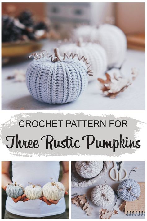 😄 Crocheted Pumpkins, Pumpkin Crochet, Fall Crochet Patterns, Fall Crochet, Rustic Pumpkin, Crochet Fall, Crochet Pumpkin, Quick Crochet, Pumpkin Crafts