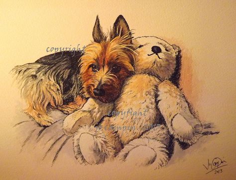 Australian Silky Terrier, Australian Terrier, Dog Things, Silky Terrier, Dog Varieties, Dog Painting, Dog Facts, Art Portraits, Fine Artist