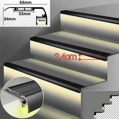 Just found this amazing item on AliExpress. Check it out! C$7.52  41％ Off | 0.5m/1m Anti-Slip Stair Corner LED Aluminum Profile Safety Backlight Step Channel Cover Edge Protector Deck Hard Bar Strip Light Stair Corner, Profile Light, Led Aluminum Profile, Exterior Stairs, Edge Profile, Stair Lighting, Stair Nosing, Brick Design, Strip Light