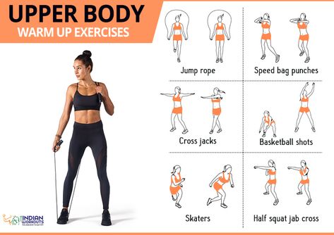 Get your upper body working with these sweat-inducing moves! #UpperBodyWorkout #WarmUp #IndianWorkouts  Visit Here: http://indianworkouts.com/ Upper Body Warm Up, Morning Workouts, Basketball Shooting, Workout Warm Up, Morning Workout, Body Warmer, Upper Body Workout, Jump Rope, Upper Body