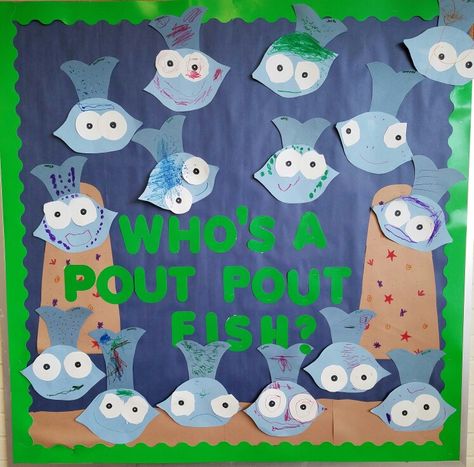 Pout Pout Fish Craft Preschool, Pout Pout Fish Craft, Pout Pout Fish Activities, K4 Activities, Fish Bulletin Boards, Fish Crafts Preschool, All About Me Project, Pout Pout Fish, May Themes