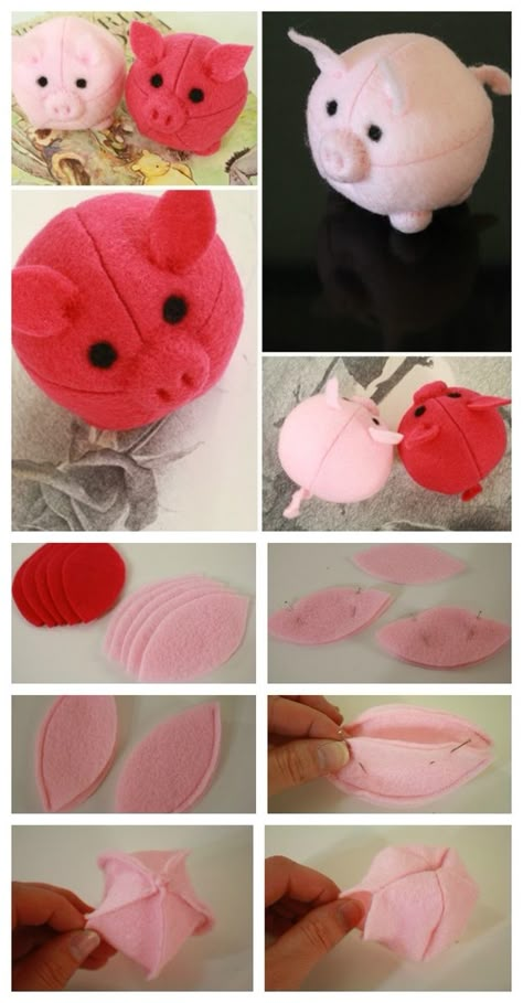 10 Adorable Stuffed Animals You Can DIY (via BuzzFeed) The felt piggy banks are sweet. Diy Felt Animals, Adorable Stuffed Animals, Diy Sy, Sewing Stuffed Animals, Costura Diy, Can Diy, 자수 디자인, Felt Projects, Cute Stuffed Animals