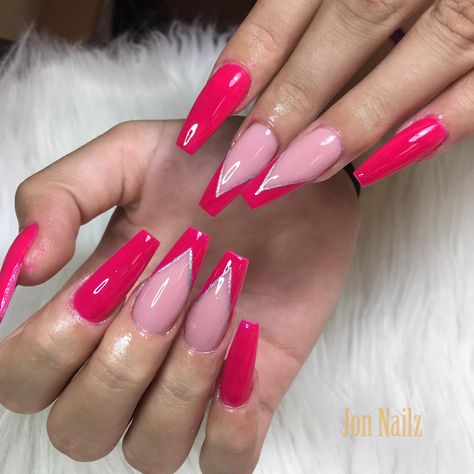 Nails Fucsia, Fuchsia Nails, Long Nail Designs, Acrylic Nails Coffin Short, Summer Acrylic Nails, Pink Vibes, Pink Acrylic Nails, Acrylic Nails Coffin, Fancy Nails