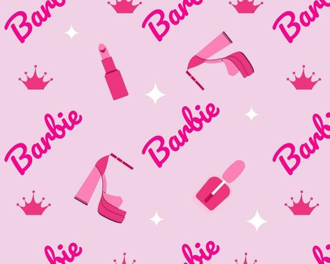 Barbie Text, Hand Drawn Calligraphy, Barbie Hands, Lipstick Pink, Calligraphy Text, Pink Barbie, Barbie Patterns, Pattern Seamless, Trendy Style