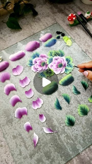 Renjitha Anoop on Instagram: "💐 Flower painting on glass using beautiful brush strokes. I hope you will enjoy watching this reel.
.
.
Materials 
Glass
Angle brush 
Acrylic Colors 
Liner brush 
.
.
#artvideo #reels #flowerpainting #acrylicpainting ##onestroke ##pinkflowers #floraldesign #artreels #RenjithaAnoop #botanicalart #beautifulnature #paint #artlover #artistsoninstagram #creativeart" Onestroke Paintings, Painting On Glass, Liner Brush, Angled Brush, Bottle Art, Acrylic Colors, Botanical Art, Glass Painting, Art Videos