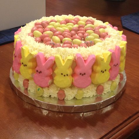 Peeps Cake Ideas, Peep Shaped Cake, Dirt Cake With Peeps, Chocolate Dipped Peeps, Sunflower Peeps Cake, Peeps Cake, Bunny Cake, Easter Peeps, Spring Easter Decor