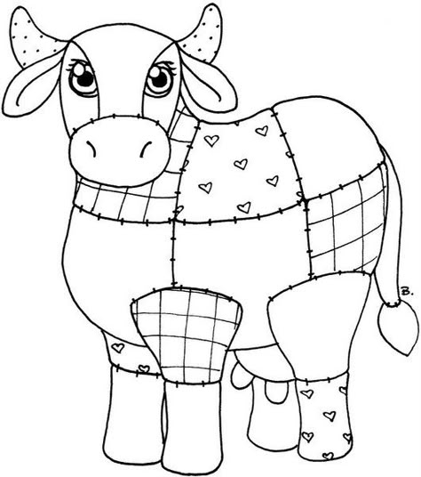 Patchwork Cow, Cow Applique, Cow Craft, Farm Quilt, Applique Quilt Patterns, Baby Quilt Patterns, Applique Templates, Applique Quilting, Animal Quilts