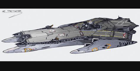 Scifi Aircraft, Super Earth, Mecha Design, Thunderbirds Are Go, Space Ships Concept, Space Ship Concept Art, Navy Aircraft Carrier, Space Battleship, Ground Effects