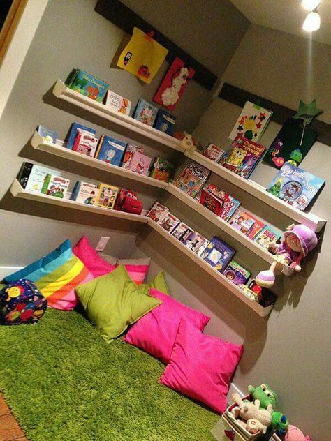 Reading Corner Kids, Bilik Permainan, Toy Rooms, Reading Corner, Kids Corner, Kids Room Design, Kids Playroom, Kids' Room, Boy's Room