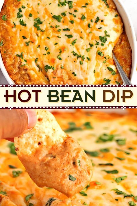 Spicy Bean Dip Recipes, Hot Bean And Cheese Dip, Buffalo Bean Dip, Spicy Bean Dip, Hot Bean Dip Recipes, Bean Salsa Dip, Homemade Bean Dip, Layered Bean Dip Recipe, Hot Bean Dip