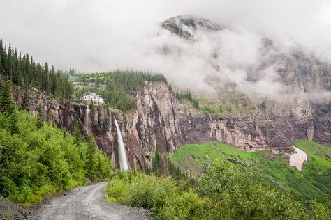 Hike to Bridal Veil Falls in Telluride Telluride Colorado, Bridal Veil Falls, Indian Wedding Cards, Dry Air, Colorado Hiking, Fall Hiking, Colorado Travel, Beautiful Places Nature, The Pacific Northwest