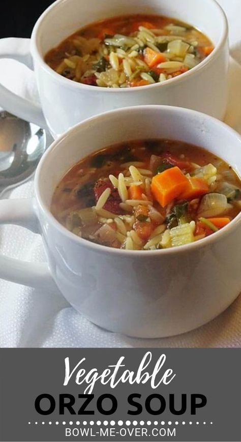 Vegetable Orzo Soup, Vegetable Orzo, Orzo Soup Recipes, Orzo Soup, Vegetable Soup Recipes, Vegan Soup, Soup And Sandwich, Easy Soups, Easy Soup Recipes