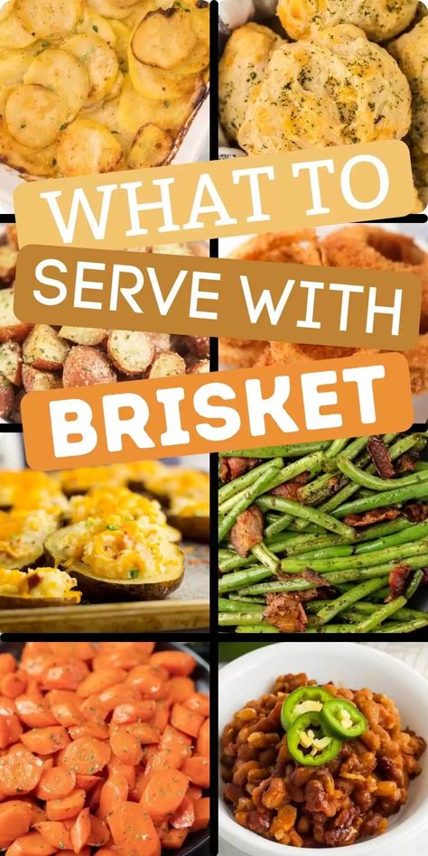 Brisket Sides Dishes Ideas, Brisket And Sides Dishes, What To Serve With Brisket, Brisket Sides, Brisket Side Dishes, Holiday Brisket, Bbq Beef Sandwiches, Bbq Party Food, Party Side Dishes