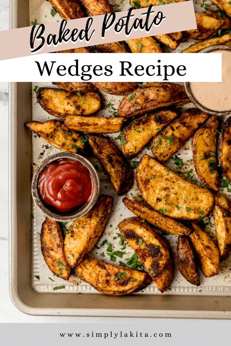 Baking Potatoes In Oven, Oven Baked Potatoes, Baked Potato Wedges Recipe, Oven Baked Potato, Baked Potato Wedges, Potato Wedges Recipe, Potato Wedges Baked, Wedges Recipe, Sides Dishes