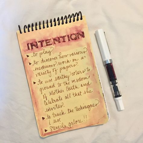 Day 1: Set an Intention for Your Sketchbook WELCOME TO DAY 1 Example Pages -- By Kiala | Bookmaking, Art Welcome Page Sketchbook, Set An Intention, Bookmaking, Handmade Journal, To Day, Book Making, Art Sketchbook, Art Inspo, Sketch Book