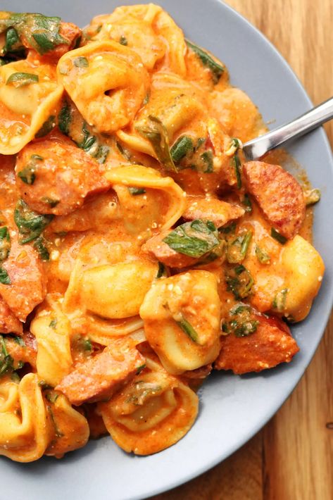 No Hassle Casserole--the easiest of Instant Pot recipes! With smoked sausage, tortellini, marinara sauce, spinach and parmesan cheese this pasta dish will leave you wanting more. Ground Beef Tortellini Recipes Instant Pot, Instapot Tortellini Recipes, Instant Pot Recipes Tortellini, Instant Pot Tortellini, Instant Pot Recipes Sausage, Instant Pot Tortellini Recipes, Instant Pot Sausage Tortellini, Cajun Sausage Pasta Instant Pot, Smoked Sausage Casserole