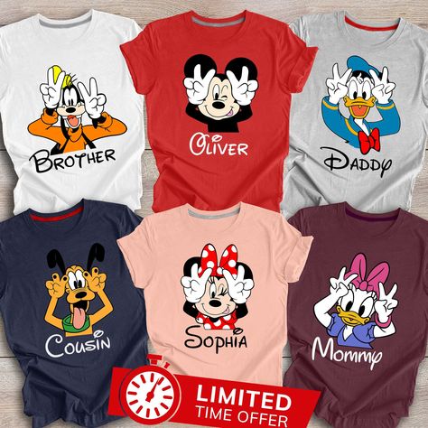 Matching Disney Shirt With Name, Mouse And Friends Disneyland Shirt, Disney Trip Shirt Family Vacation Disney Group Shirt, Disney Kids Shirt Kids Disney Shirts, Disneyland Shirt, Matching Disney Shirts, Disney Trip Shirts, Disneyland Shirts, Group Shirts, Disney Shirt, Disney Kids, Disney Trip