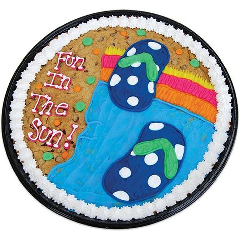 Flip Flop Cookie, Message Cookies, Cookie Gram, Cookie Bouquets, Cookie Cake Decorations, Cookie Cake Designs, Sheet Cake Designs, Giant Chocolate Chip Cookie, Unique Gift Baskets