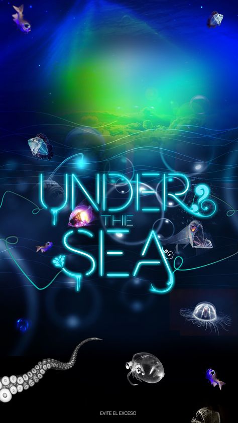 WIP. Under The Sea Under The Sea Graphic Design, Under The Sea Poster, Sunset Poster, Event Poster, Deep Sea, Under The Sea, The Sea, Neon Signs, Neon