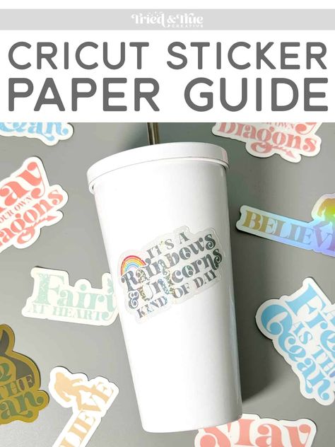 Cricut Sticker Paper How To: What Do You Need to Know? Cricut Sticker Paper, Printable Sticker Paper, Cricut Help, Making Stickers, How To Make Stickers, Cricut Designs, Printable Vinyl, Kiss Cut Stickers, Printable Stickers