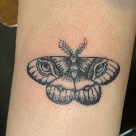 Thigh Stick And Poke, Moth Tattoo Cute, Basic Moth Tattoo, Stick And Poke Moth Tattoo, Moth Stick N Poke, Masculine Moth Tattoo, Stick Poke Tattoo, Stick N Poke, Stick N Poke Tattoo