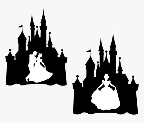 Disney Castle Silhouette, Cinderella Silhouette, Castle Clipart, Castle Silhouette, Castle Ideas, Disney Silhouette, Disney Emoji, Starbucks Lovers, Disney Memories