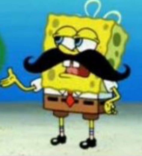 Mustache Memes, Growing A Mustache, Moustaches Men, Pineapple Under The Sea, Spongebob Funny, Goofy Pictures, Moustaches, Silly Pictures, Meme Pictures