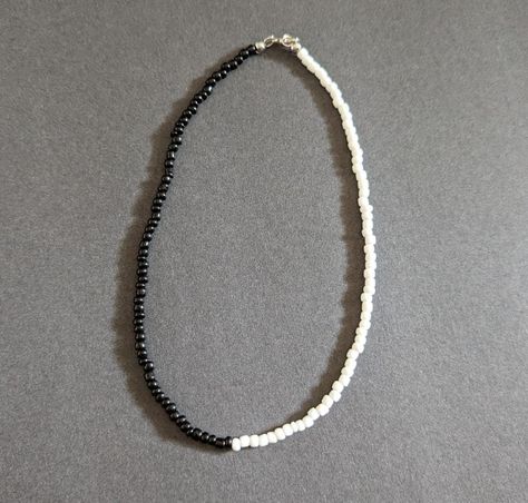 This is a Bulky Seed Bead Choker Necklace. It is a two-tone color that is black and white. It also feels very smooth and comfortable around the neck. White Seed Bead Necklace, Seed Beaded Necklace, Seed Bead Choker, Necklace Everyday, Bead Choker, Everyday Necklace, Beaded Choker Necklace, Seed Bead Necklace, Timeless Accessories