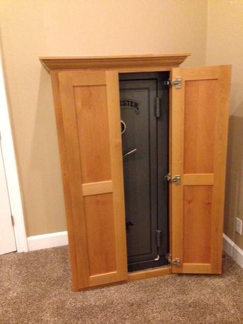 Safe Cover Ideas, Barndominium Furniture, Safe In Office, Hidden Compartments Diy Secret Storage, Closet Safe, Safe Ideas, Hidden Safe, Concealed Storage, Small Home Offices