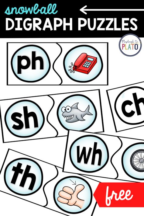 Digraphs Kindergarten, Winter Literacy Activities, Independent Learning Activities, Box Activities, Digraphs Activities, Digraph Words, Playdough To Plato, Kindergarten Phonics, Kindergarten Phonics Worksheets