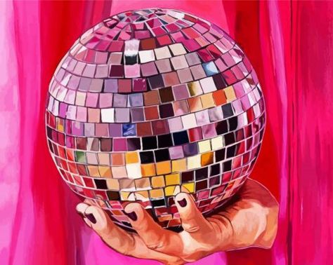 Paint by numbers UK Ball Painting, Pink Disco, Oil Paint On Wood, Custom Wood Frames, Acrylic Paint Set, Courier Service, Disco Ball, Paint Set, Paint By Number