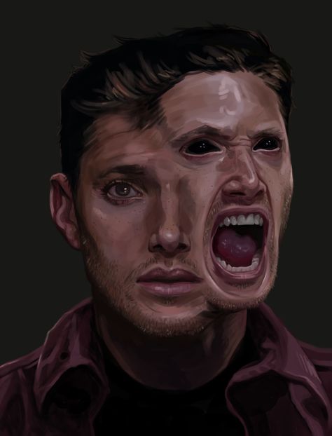 Some extremely intense Demon!Dean fan art. Whoa. Uncredited - if you know the artist, please let me know. Supernatural Drawings, Supernatural Series, Demon Dean, Supernatural Fan Art, Supernatural Wallpaper, Supernatural Art, Winchester Supernatural, Supernatural Destiel, Tv Supernatural