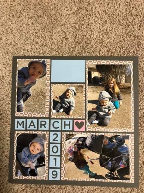 Scrapbook Photo Layouts, Boys Scrapbook Pages Ideas, Scrapbook Ideas For Kids Memories, Easy Scrapbook Layouts, Childhood Scrapbook Ideas, Scrapbook Ideas Simple Photo Layouts, 8.5x11 Scrapbook Layouts, 12x12 Scrapbook Layouts Ideas, Scrapbook Ideas For Family